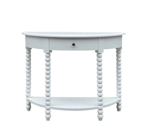 Bobbin Curved Console White 100cm