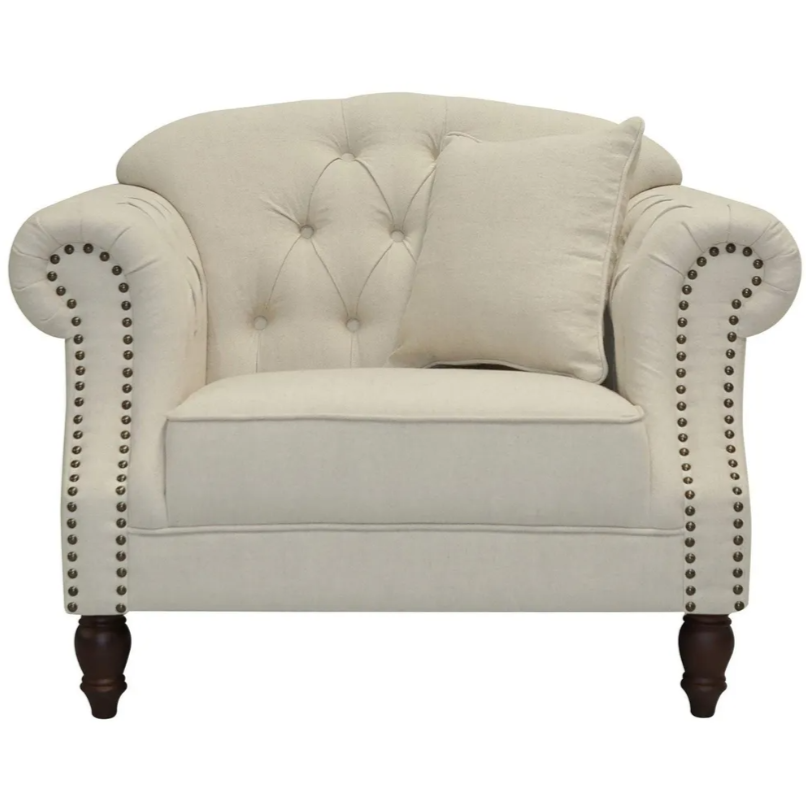 Vaucluse Buttoned Armchair Beige