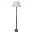 Carlos Bamboo Floor Lamp Base in silver with bamboo-inspired detailing, ideal for Hamptons and coastal interiors.