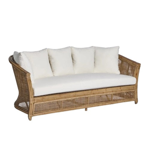 Cayman 3 Seat Rattan Sofa Cream