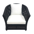 Cayman Rattan Armchair with Cushions Black