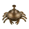 Clive Crab Bell Gold featuring a detailed antique gold crab design and decorative coastal bell for Hamptons and nautical interiors
