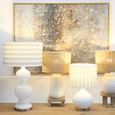 Coastal Hamptons Lamp Tall adding ambient lighting to modern classic interior