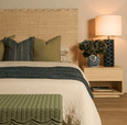 Coastal table lamp styled in bedroom creating a relaxing seaside-inspired atmosphere