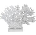 White coral branch sculpture on a clear acrylic base for Hamptons, coastal and contemporary home styling.