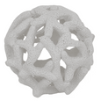 Coral Resin Deco Ball 9cm White - Hamptons Style