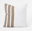 Crest Embroidery Stripes White Lounge Cushion 55cm