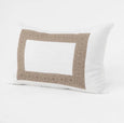 Crest Embroidery Panel White Lumbar Cushion