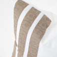 Crest Embroidery Stripes White Lounge Cushion 55cm