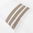 Crest Embroidery Stripes White Lounge Cushion 55cm