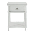 Dakota Bedside Table 1 Drawer White with open lower shelf and dark drawer handle