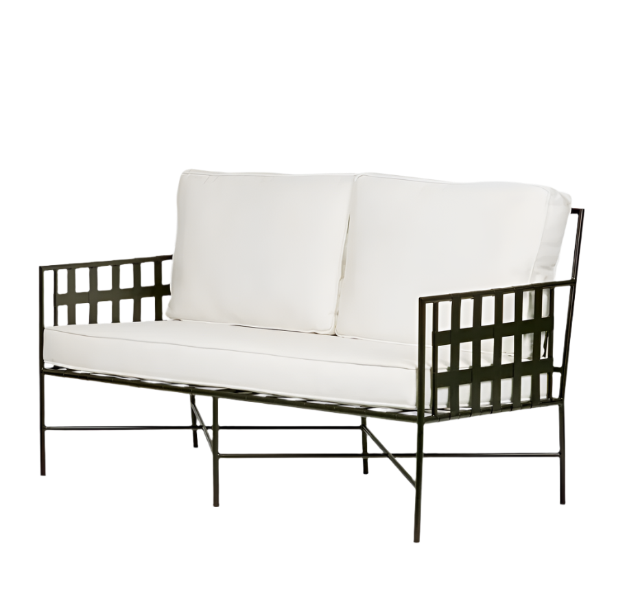 Davenport Iron Outdoor Lounge Black/White