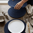 Demi Round Placemat Navy - Hamptons Style