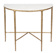 Marble Demilune Table Brass