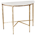 Marble Demilune Table Brass