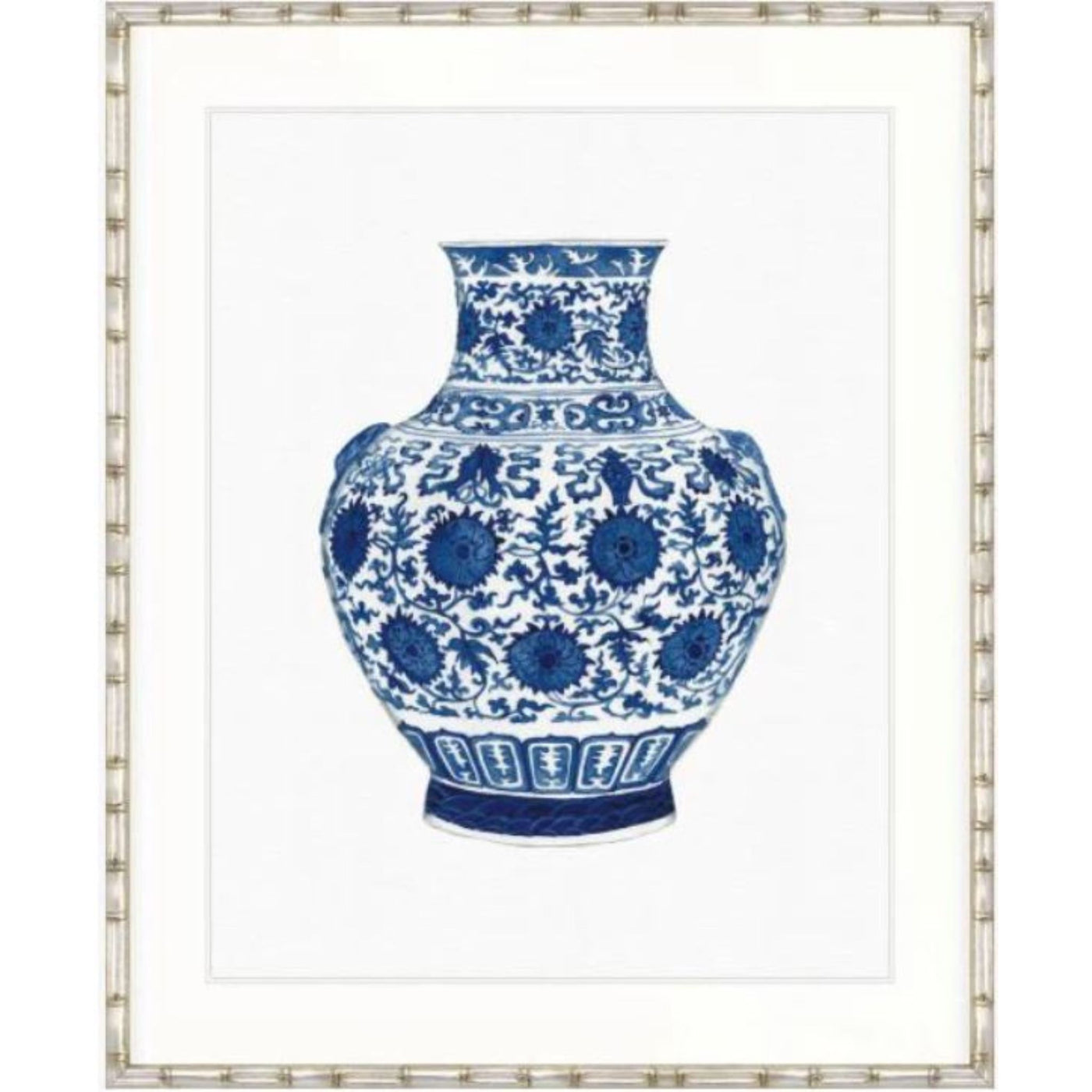 Kaolin V Designer Boys framed artwork featuring a traditional blue and white ginger jar illustration