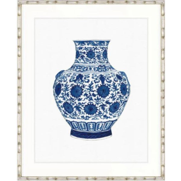 Kaolin V Designer Boys framed artwork featuring a traditional blue and white ginger jar illustration