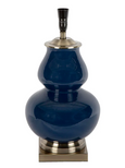 Sophisticated midnight blue table lamp with ceramic base and designer styling