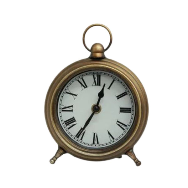 Desk Clock Antique Gold