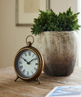 Desk Clock Antique Gold