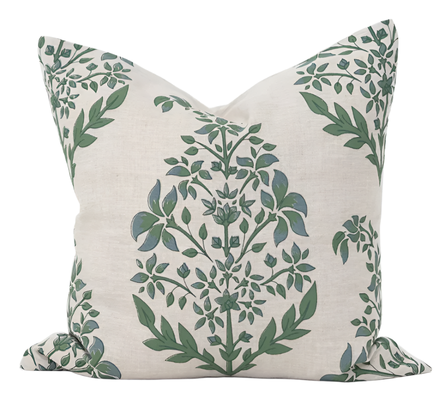 Devon Inner Paisley Print Green Lounge Cushion 55cm