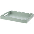 Dolly Rectangular Tray Large Sage with scalloped edges and integrated handles