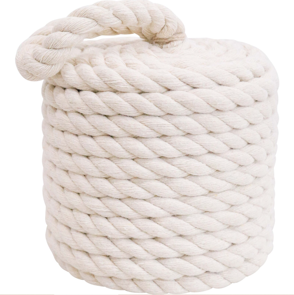 Doorstop Rope Cylinder White