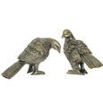 Dove Lovebirds Set of 2 Sculptures Antique featuring two detailed bird ornaments in an aged brass and copper metallic finish.