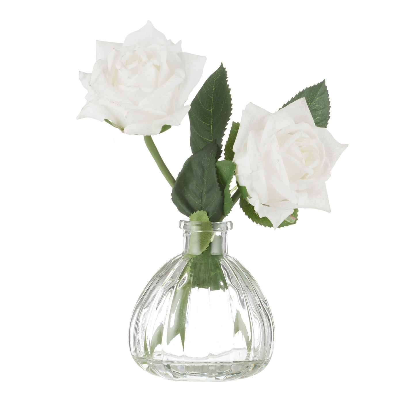 Mimi Rose-Clear Glass Vase White