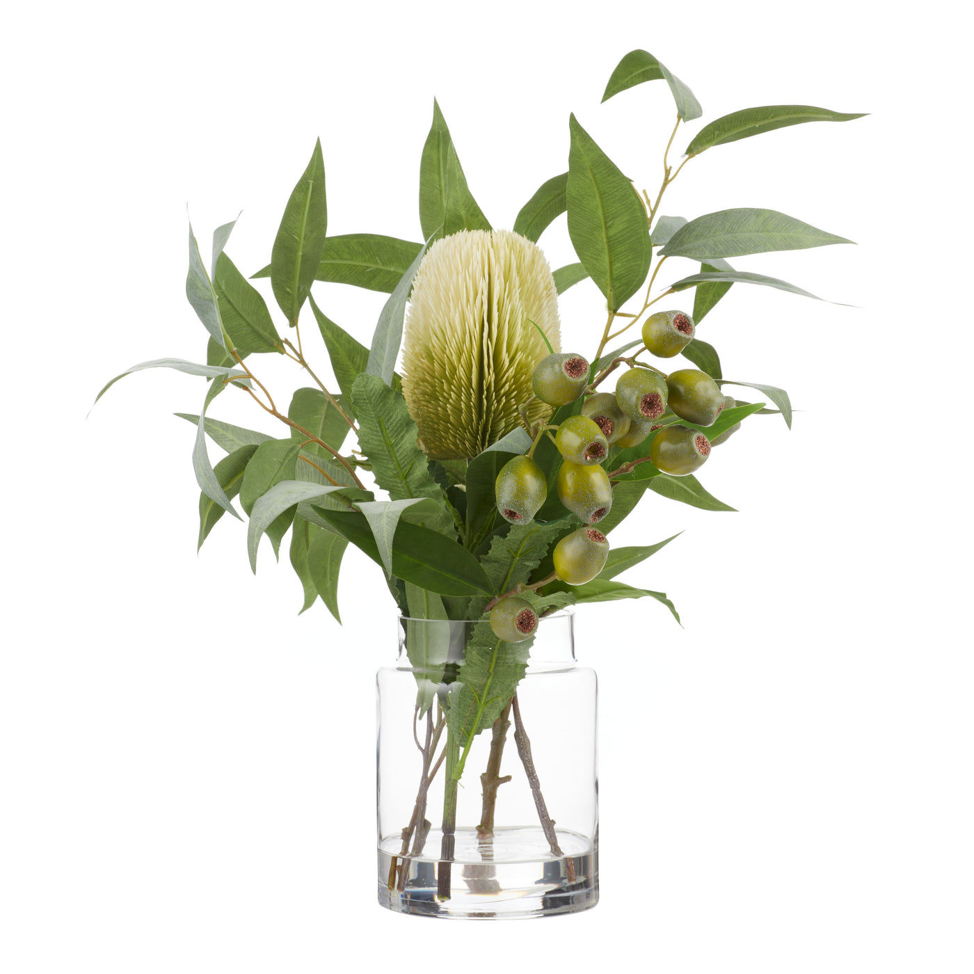 Native Banksia Gum Nut Mix in Pail Vase