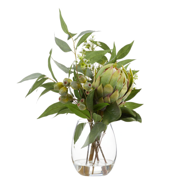 Grand Protea Native Mix in Claire Vase Green