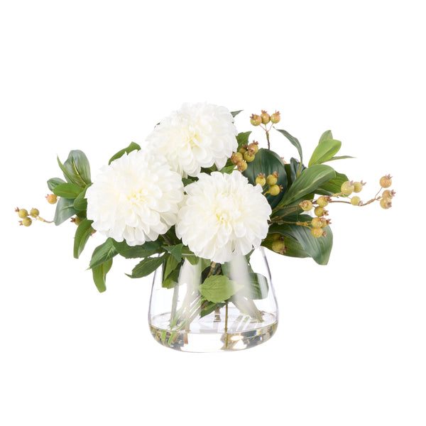 Chrysanthemum Berry in Classic Bowl White