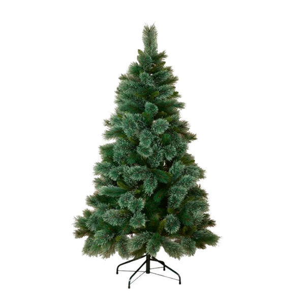 Emerald Cashmere Pine Tree 180cm with lush green branches and frosted cashmere finish on a sturdy iron stand