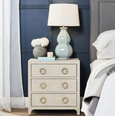 Close-up detail of the Enchantment table lamp ceramic crackle finish in duck egg blue