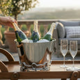 Equestrian Nickel Plated Bottle Cooler 31cm in a styled entertaining setting