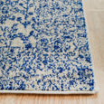 Eve Blue Runner close-up showing detailed blue pattern and neatly finished bound edge