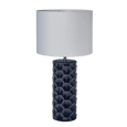 Fan shell table lamp in coastal blue creating a calm Hamptons-style ambience