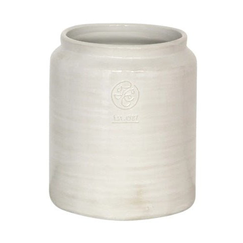 Franco Rustic White Utensil Holder crafted from glazed white stoneware with a rustic textured finish and timeless kitchen styling.