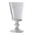 French-inspired clear glass wine goblet with embossed Napoleon bee motifs