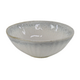 French Stoneware Small Bowl 17cm in creamy off-white with soft blue-grey reactive glaze and artisan-style finish.