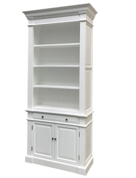 French Library One Bay Bookcase White (No Ladder)