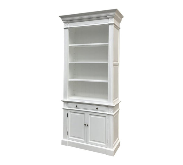 French Library One Bay Bookcase White (No Ladder)