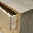 Close-up of the Georgia 6 Drawer Dresser highlighting traditional dovetail drawer construction and premium solid oak craftsmanship.