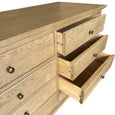 Georgia 8 Drawer Dresser with open dovetailed drawers and dark oak finish
