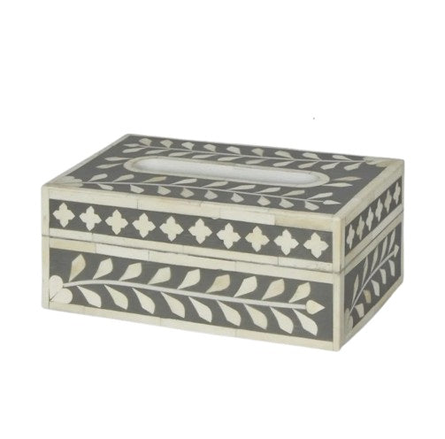 Aurora Bone Inlay Tissue Box Grey/White