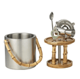 Hampton Entertaining Ice Bucket Set with Bamboo Handle – 5 Piece - Hamptons Style