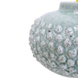 Close-up of the Harbour Seafoam Table Lamp featuring a textured glazed ceramic finish in soft seafoam green.