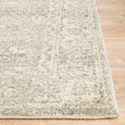 Corner detail of Harley Silver Rug showing soft silver grey and ivory pile