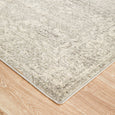 Distressed traditional border detail on the Harley Silver Rug