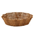 Natural rattan scalloped bowl with handwoven texture